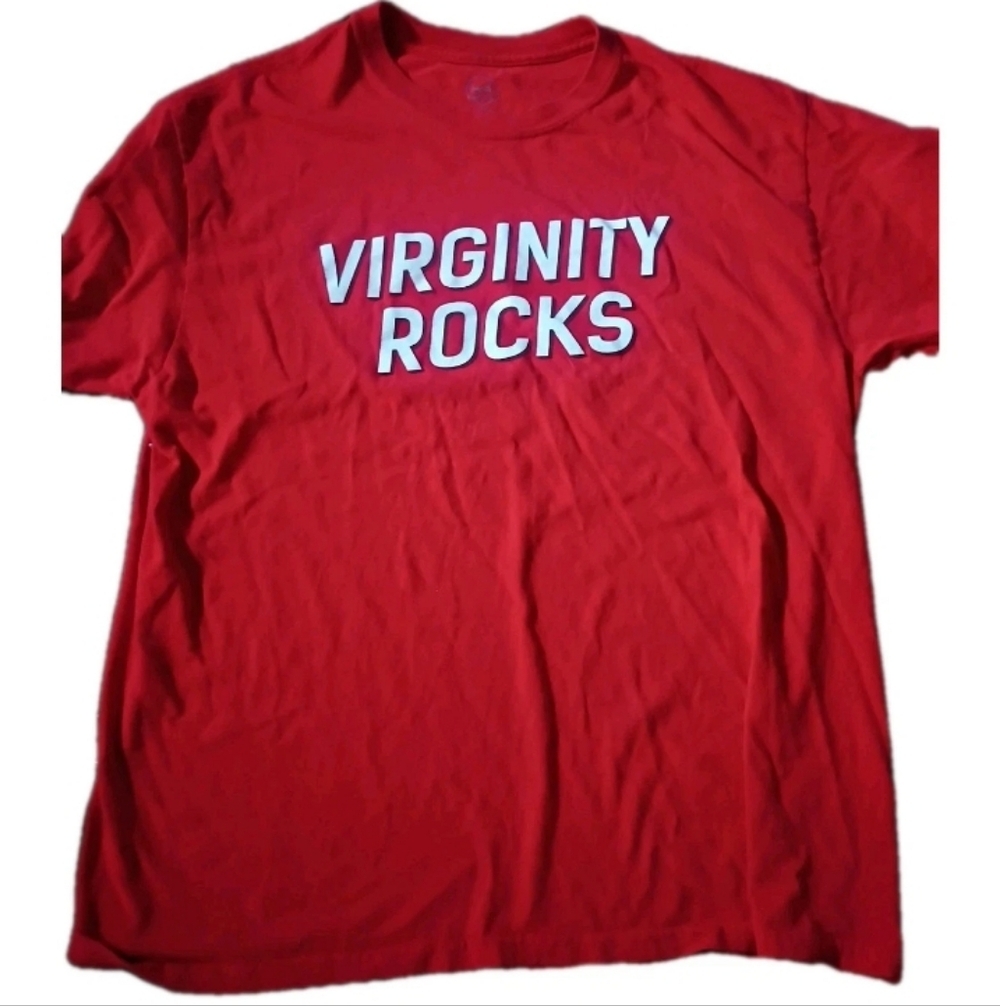Danny Duncan Virginity Rocks Vibrant Red Statement Tee Adult Large